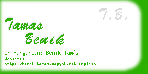 tamas benik business card